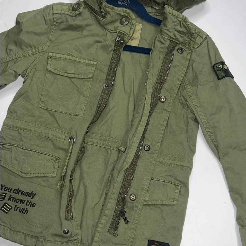 Zara Boys Aviator Olive Green Jacket - Picture 7 of 10